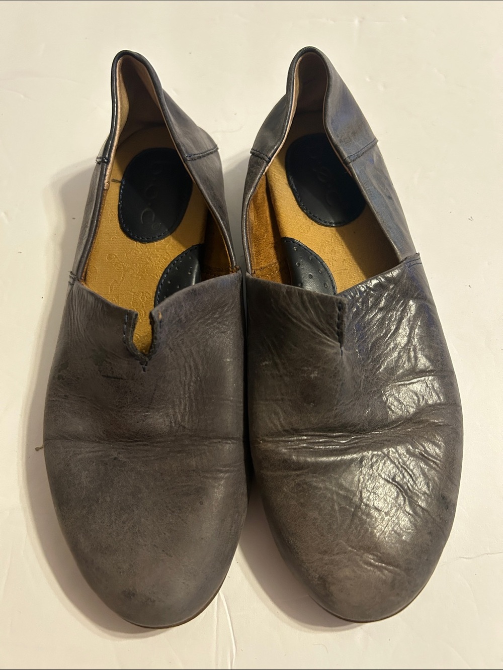 boc Women's Gray Leather Slip-On Loafers
